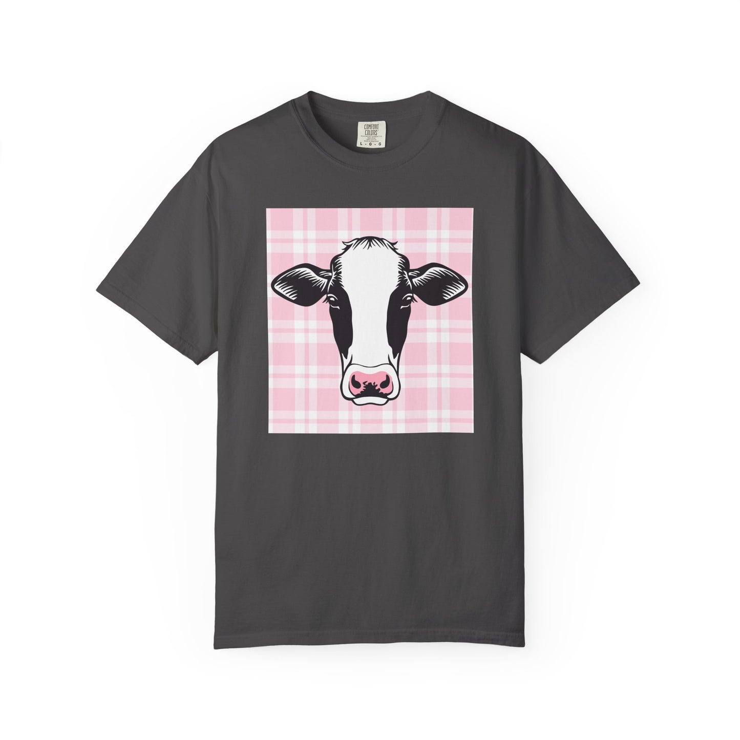 Cow on Pink Plaid