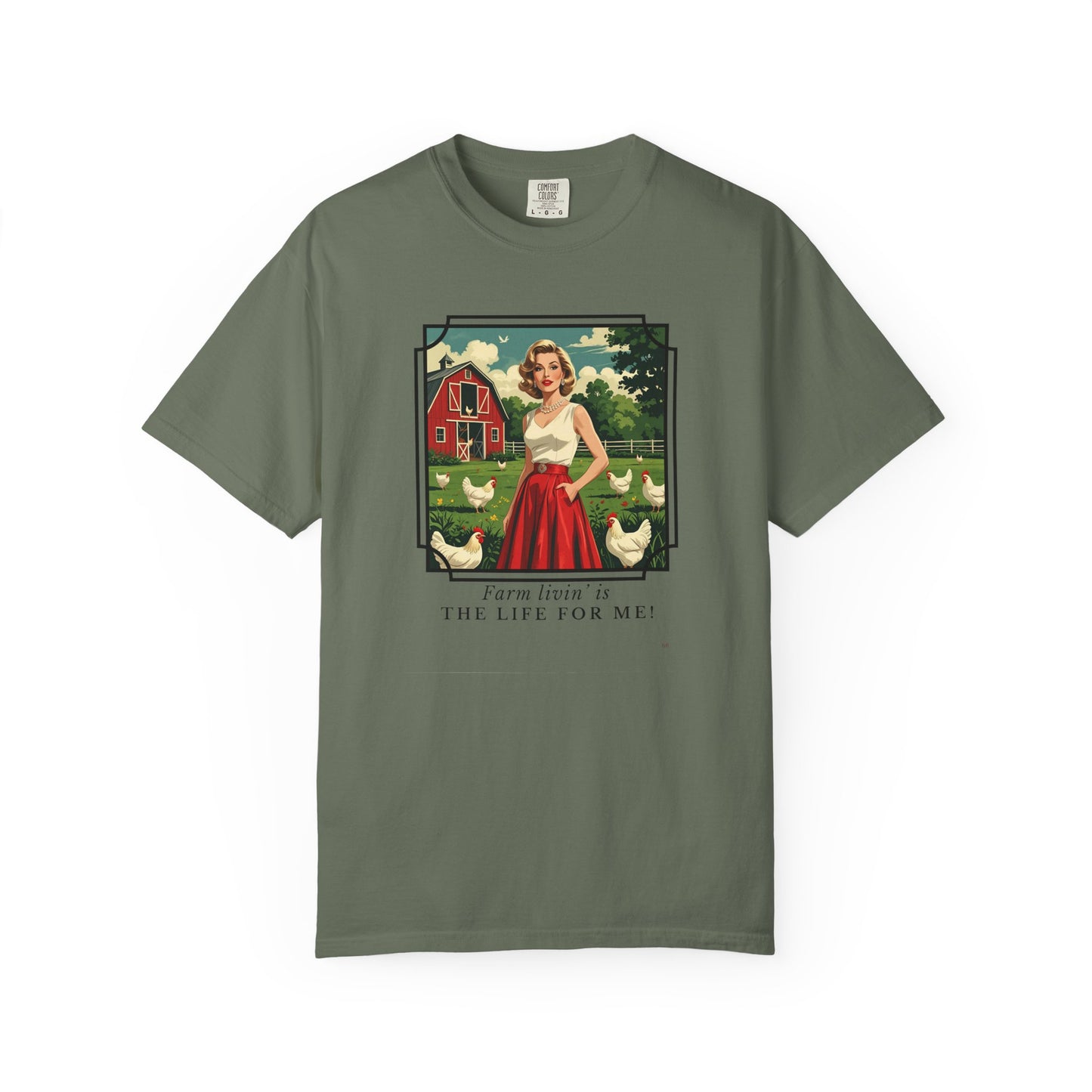 Farm Livin’ Is The Place For Me – Retro Glam Country Girl Graphic T-Shirt, Farm Girl Shirt, Country Lover Shirt