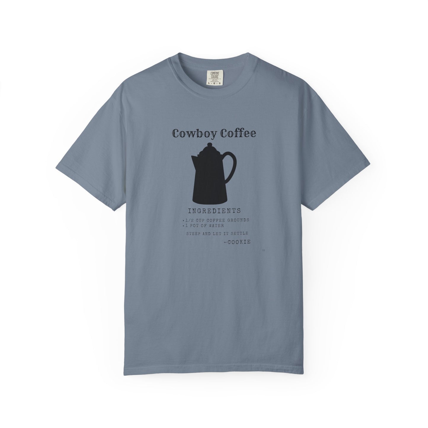 Cowboy Coffee – Black Metal Pot Recipe T-Shirt | Rustic Western Humor Tee