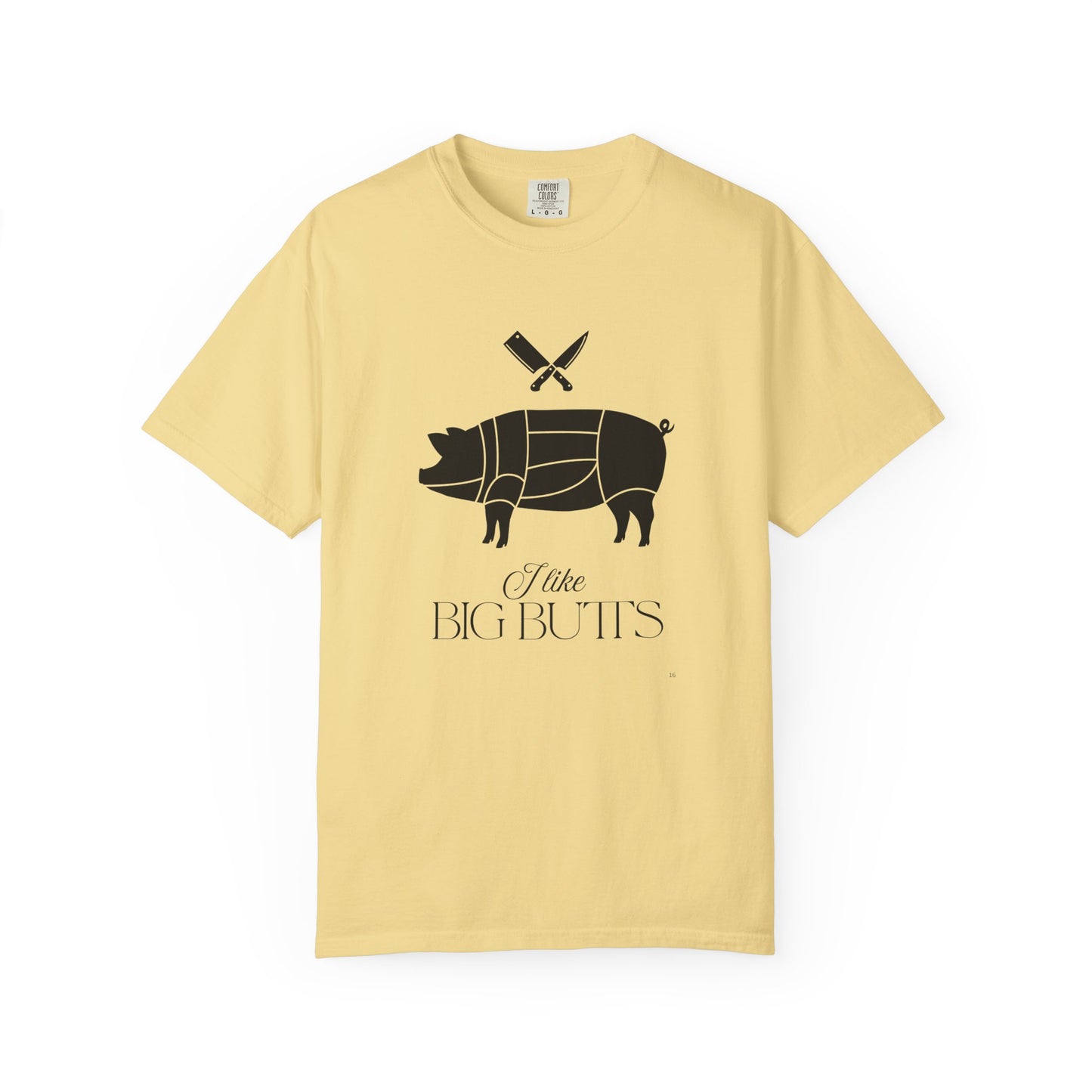 I Like Big Butts – Black Pig & Butcher Knives Funny BBQ T-Shirt | Farm & Grill Humor Tee