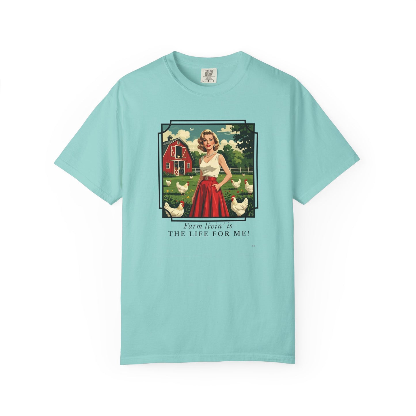 Farm Livin’ Is The Place For Me – Retro Glam Country Girl Graphic T-Shirt, Farm Girl Shirt, Country Lover Shirt