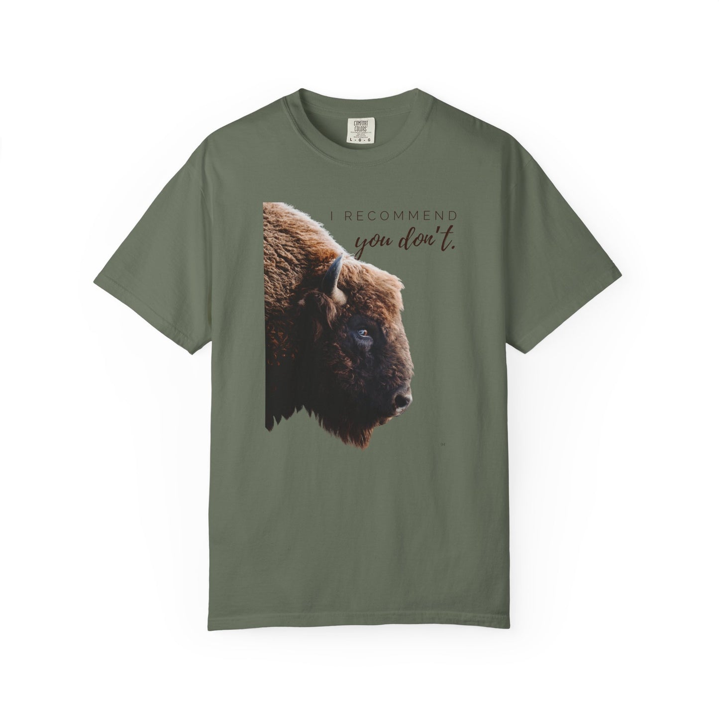 I Recommend You Don’t – Buffalo Profile Wild West Attitude Country T-Shirt, Fun Buffalo Tee, Western Wear Top