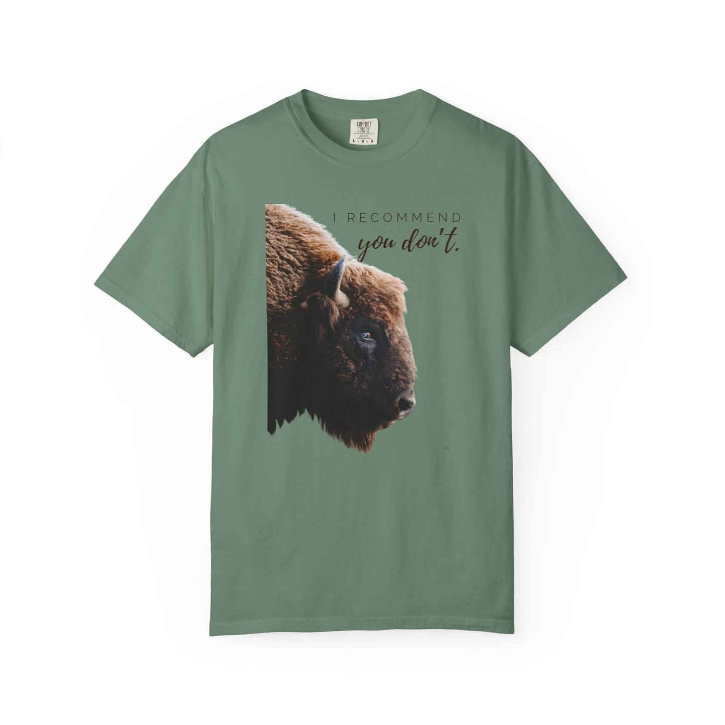 I Recommend You Don’t – Buffalo Profile Wild West Attitude Country T-Shirt, Fun Buffalo Tee, Western Wear Top
