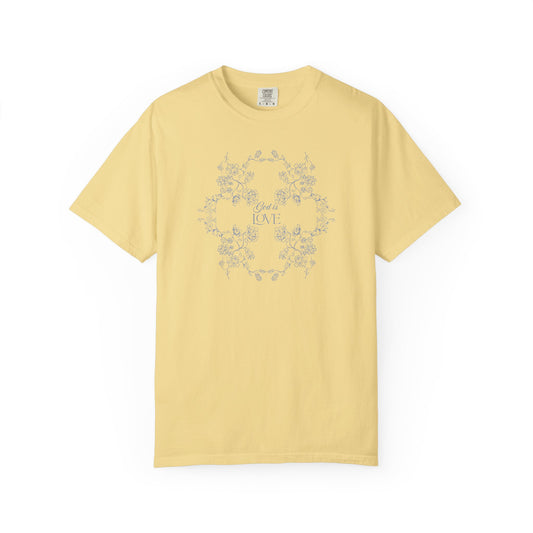 God Is Love – Botanical Floral Cross