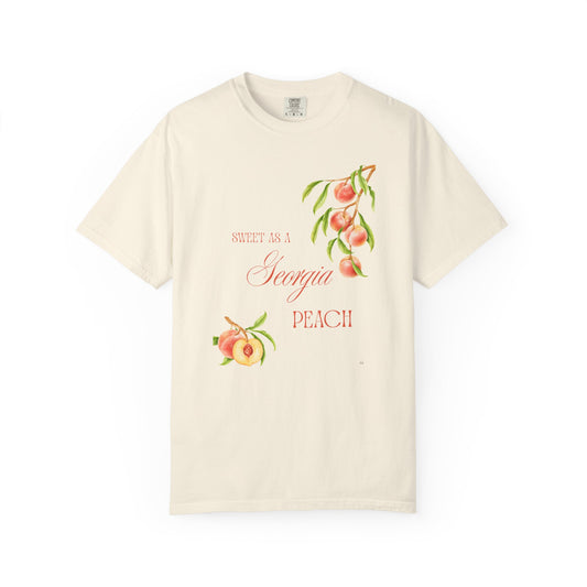 Sweet as a Georgia Peach – Watercolor Peaches on Branches T-Shirt | Southern Charm Tee