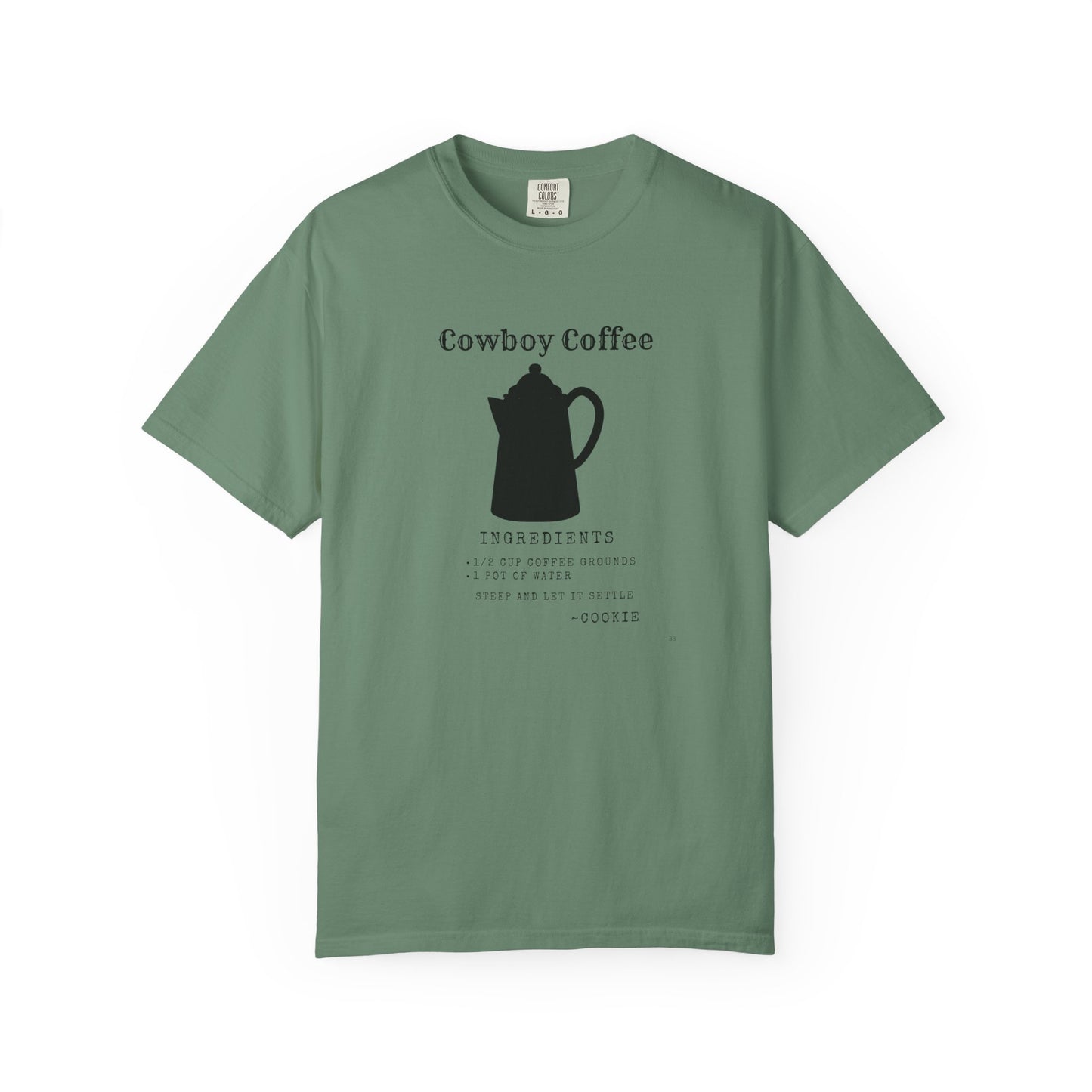 Cowboy Coffee – Black Metal Pot Recipe T-Shirt | Rustic Western Humor Tee