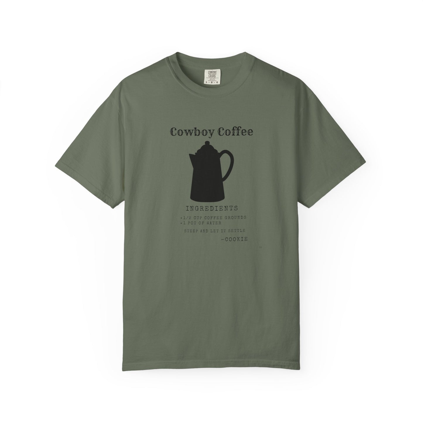 Cowboy Coffee – Black Metal Pot Recipe T-Shirt | Rustic Western Humor Tee