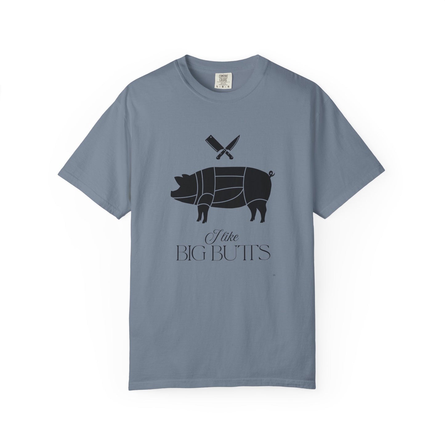 I Like Big Butts – Black Pig & Butcher Knives Funny BBQ T-Shirt | Farm & Grill Humor Tee