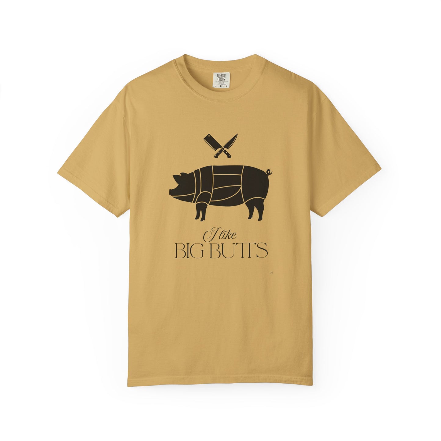 I Like Big Butts – Black Pig & Butcher Knives Funny BBQ T-Shirt | Farm & Grill Humor Tee