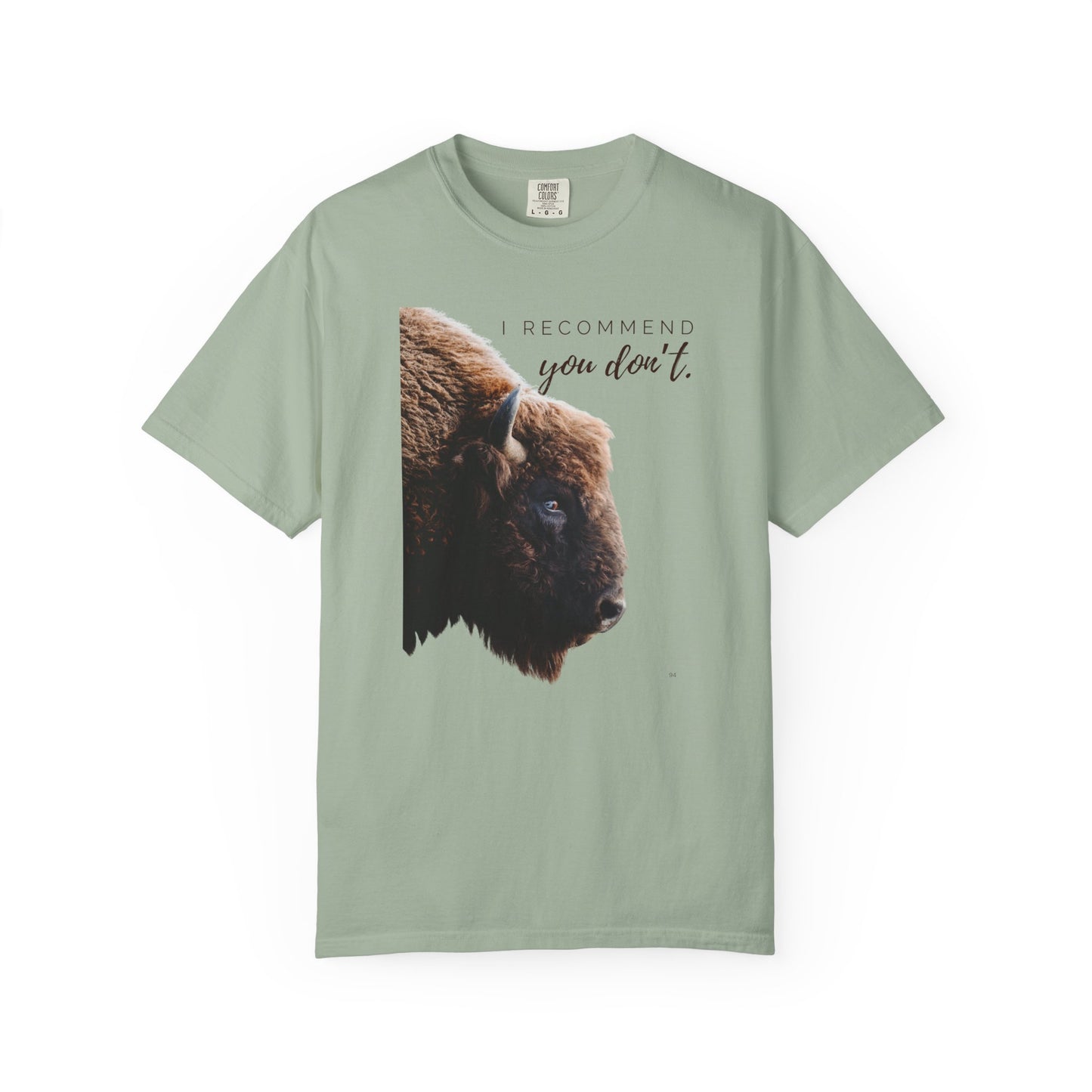 I Recommend You Don’t – Buffalo Profile Wild West Attitude Country T-Shirt, Fun Buffalo Tee, Western Wear Top