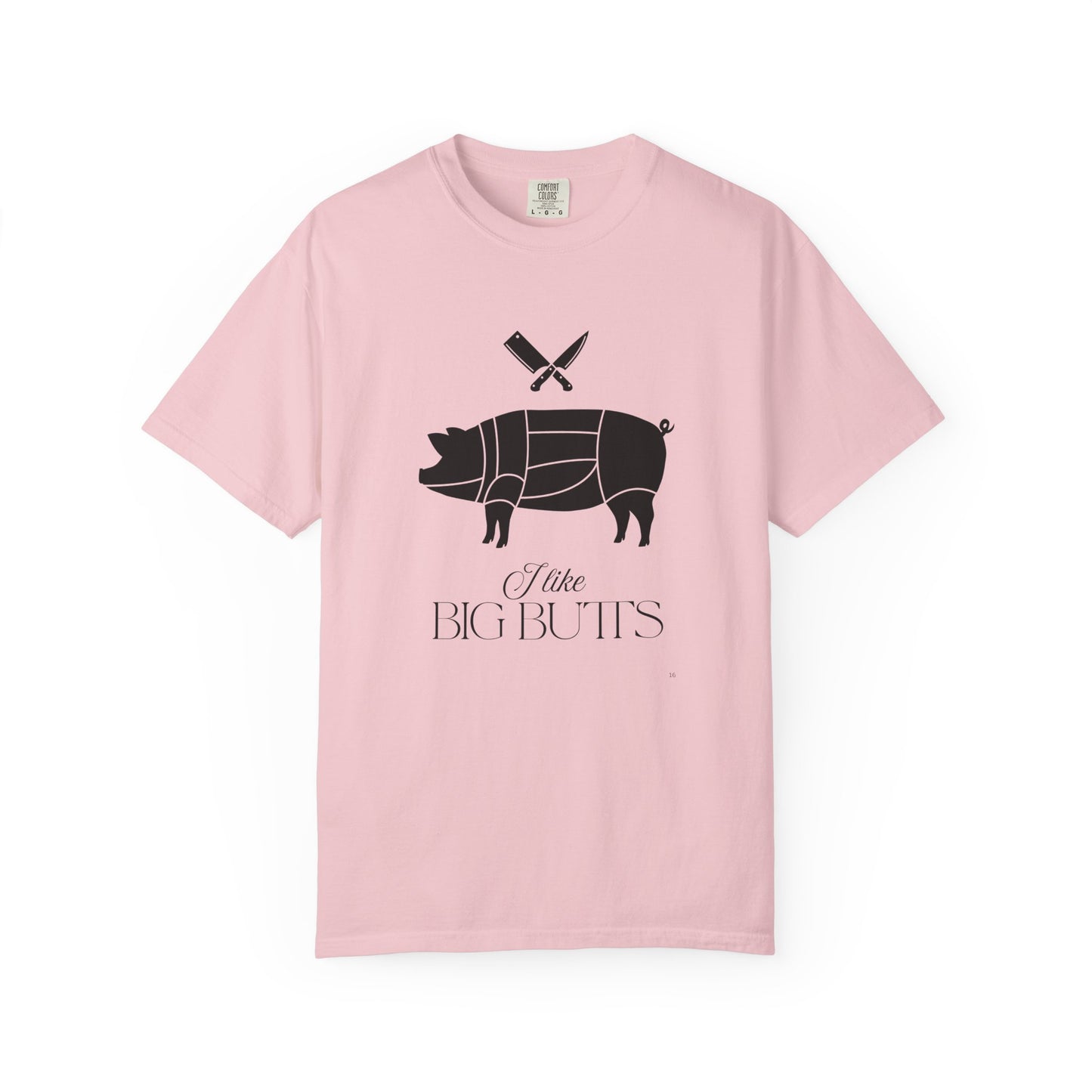 I Like Big Butts – Black Pig & Butcher Knives Funny BBQ T-Shirt | Farm & Grill Humor Tee
