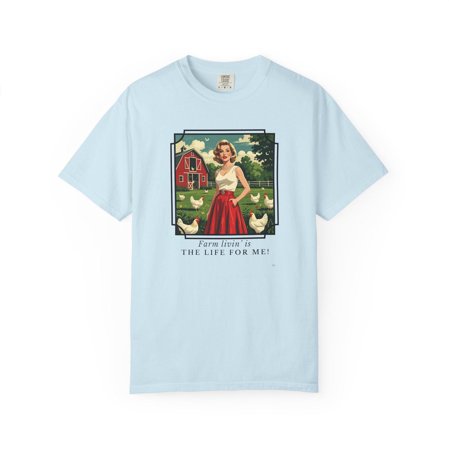 Farm Livin’ Is The Place For Me – Retro Glam Country Girl Graphic T-Shirt, Farm Girl Shirt, Country Lover Shirt