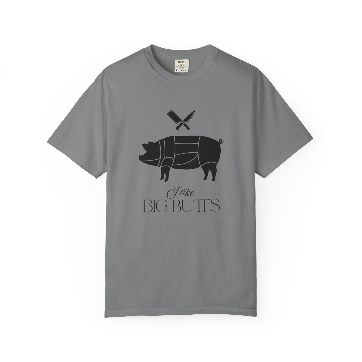 I Like Big Butts – Black Pig & Butcher Knives Funny BBQ T-Shirt | Farm & Grill Humor Tee