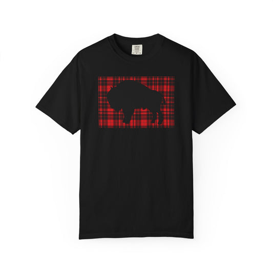 Black Buffalo on Red Buffalo Plaid