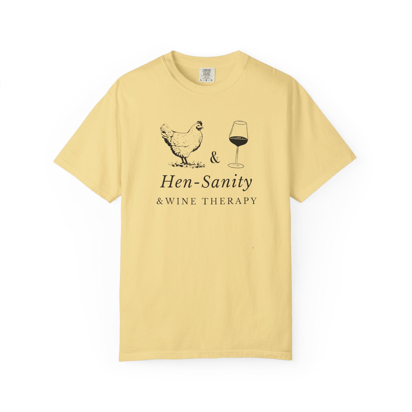Hen-Sanity & Wine Therapy – Funny Chicken & Wine T-Shirt | Farmhouse Girls’ Night Tee