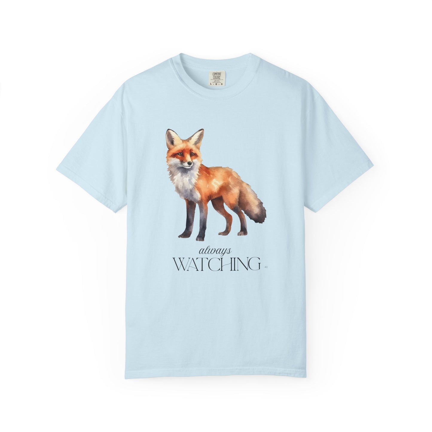 Red Fox Always Watching - Clever Fox Tee - Animal Lover Graphic Top, Fox Lover Shirt