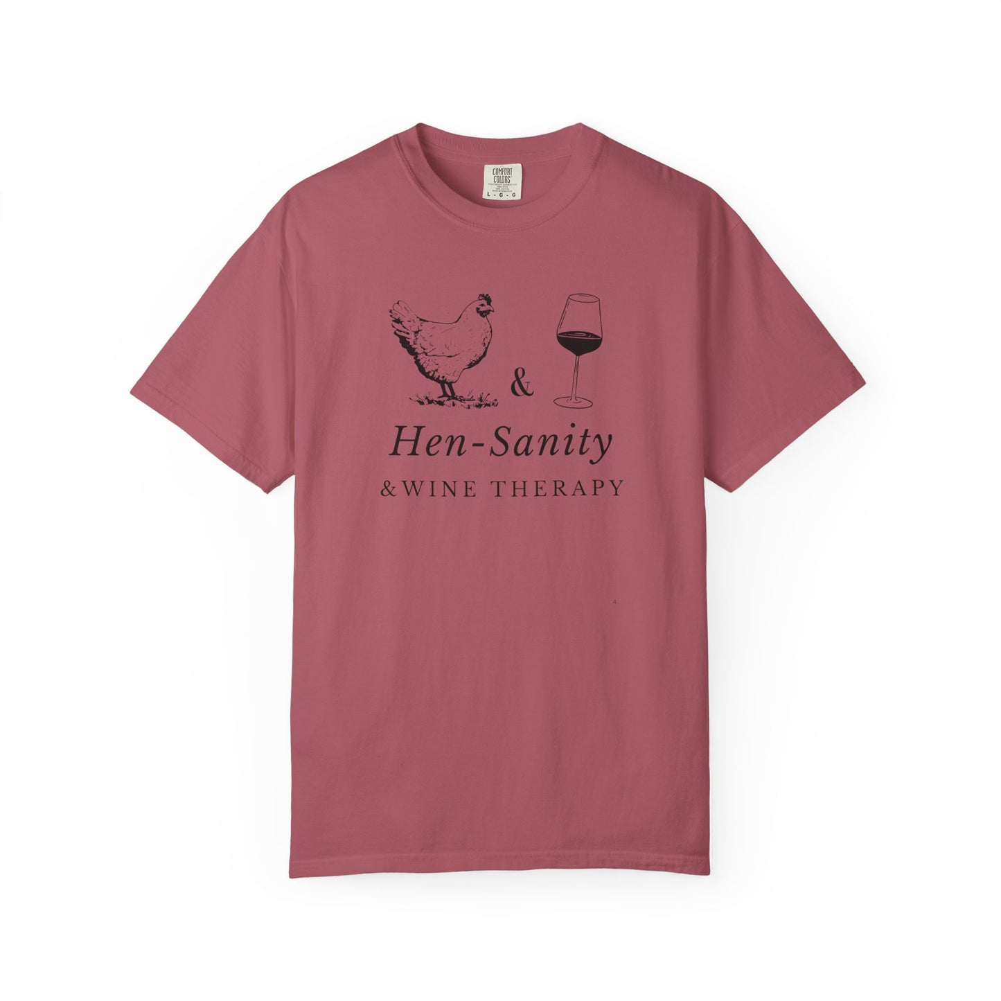 Hen-Sanity & Wine Therapy – Funny Chicken & Wine T-Shirt | Farmhouse Girls’ Night Tee