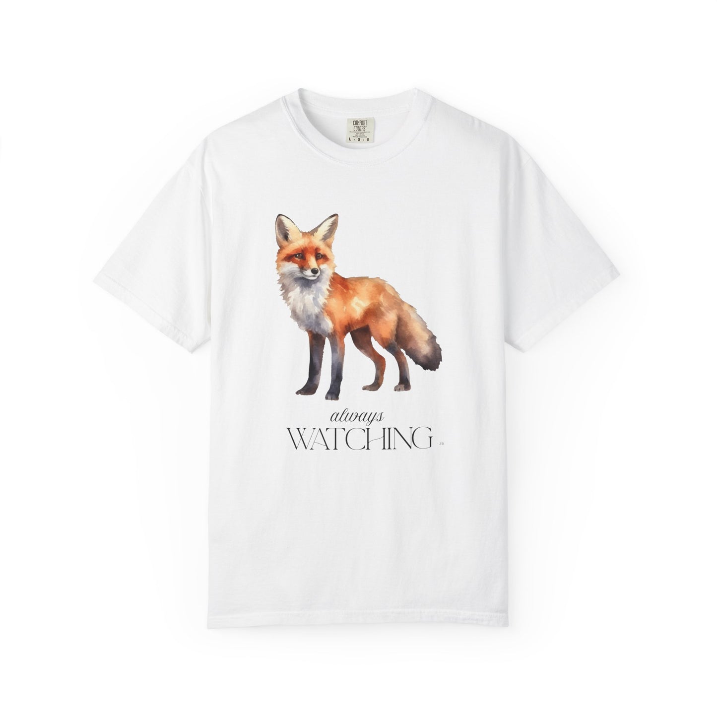 Red Fox Always Watching - Clever Fox Tee - Animal Lover Graphic Top, Fox Lover Shirt