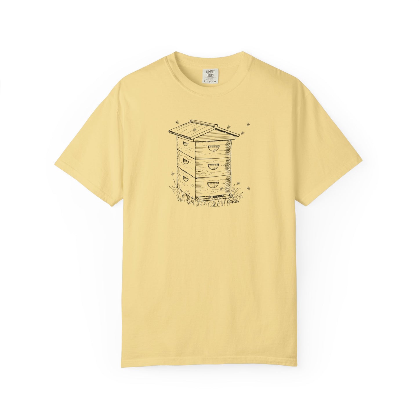 Black Illustrated Beehive – Bees at Work