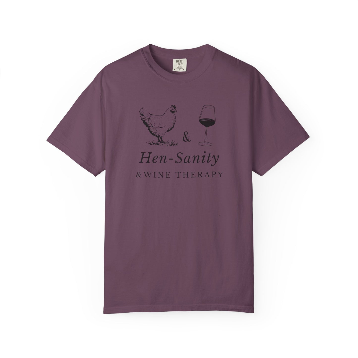 Hen-Sanity & Wine Therapy – Funny Chicken & Wine T-Shirt | Farmhouse Girls’ Night Tee