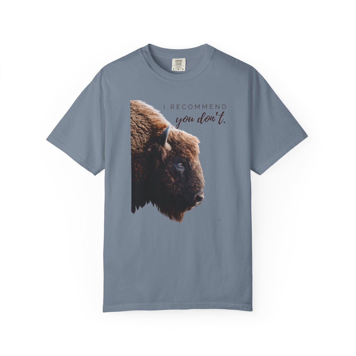 I Recommend You Don’t – Buffalo Profile Wild West Attitude Country T-Shirt, Fun Buffalo Tee, Western Wear Top