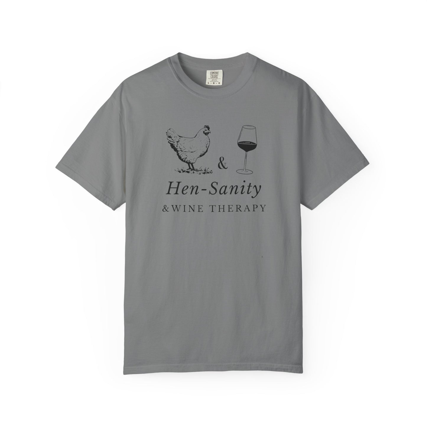 Hen-Sanity & Wine Therapy – Funny Chicken & Wine T-Shirt | Farmhouse Girls’ Night Tee