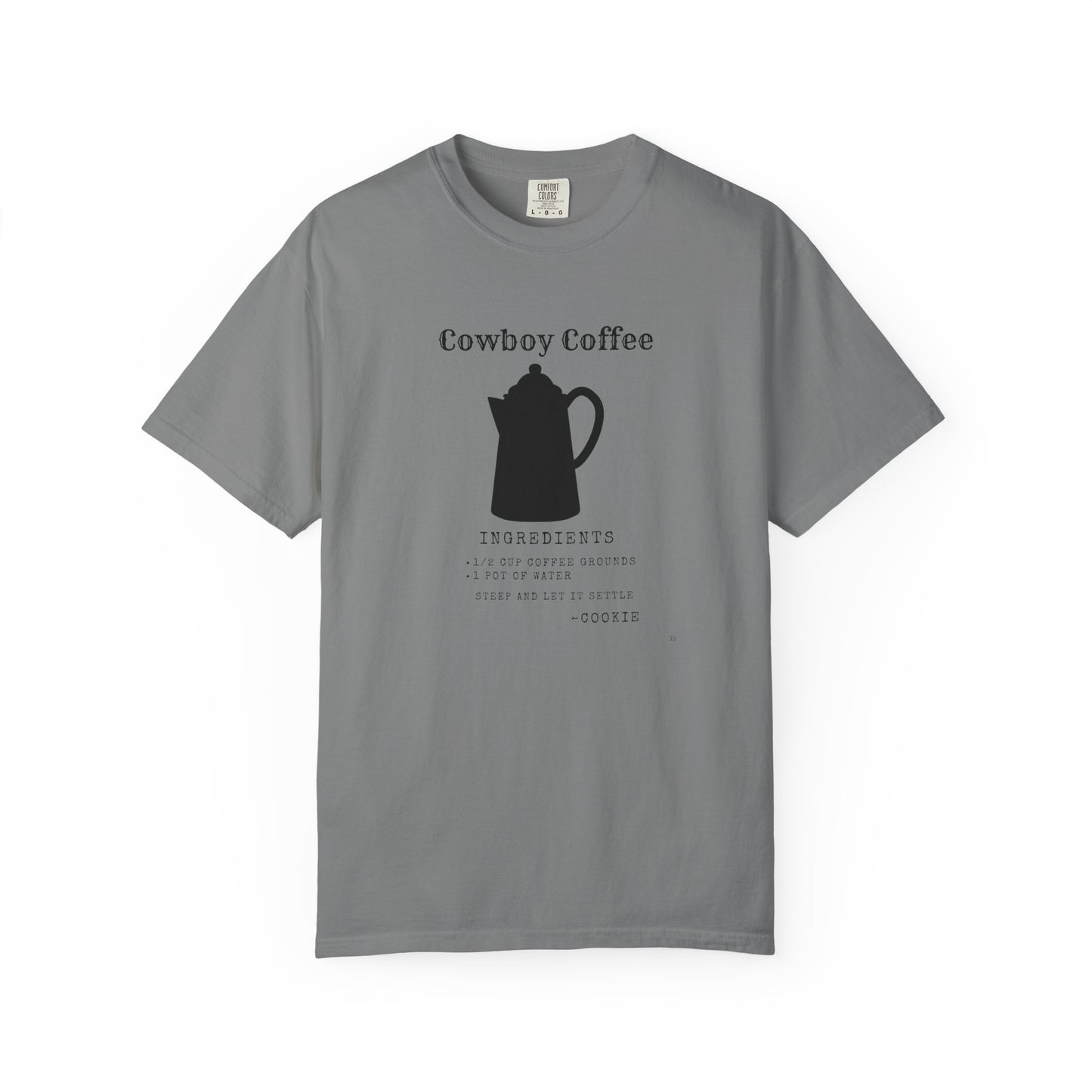 Cowboy Coffee – Black Metal Pot Recipe T-Shirt | Rustic Western Humor Tee