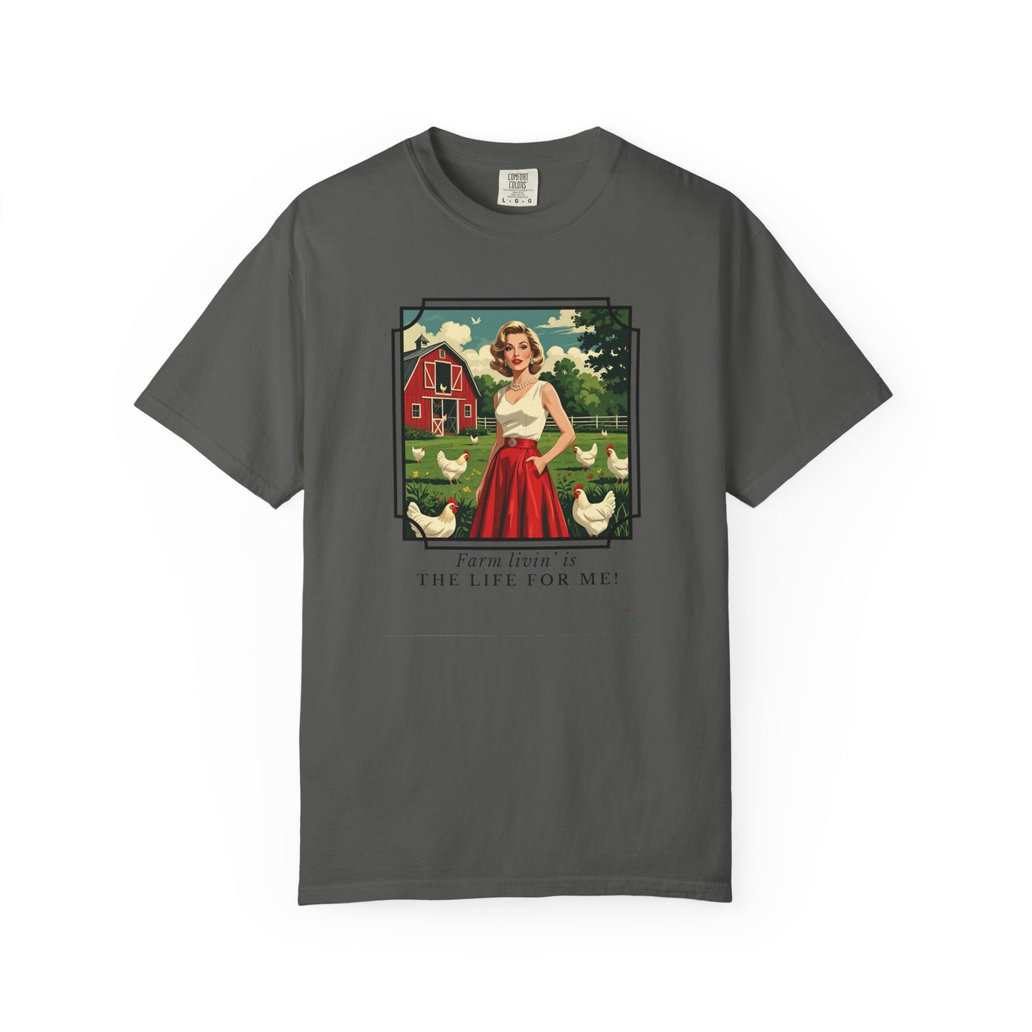 Farm Livin’ Is The Place For Me – Retro Glam Country Girl Graphic T-Shirt, Farm Girl Shirt, Country Lover Shirt