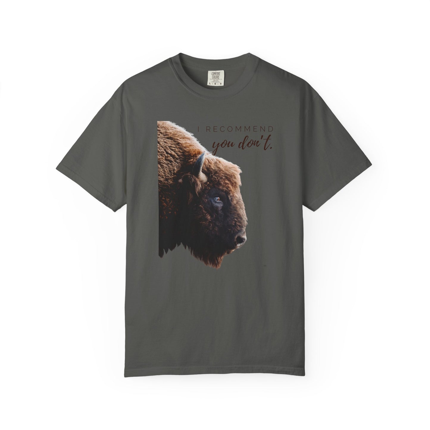 I Recommend You Don’t – Buffalo Profile Wild West Attitude Country T-Shirt, Fun Buffalo Tee, Western Wear Top