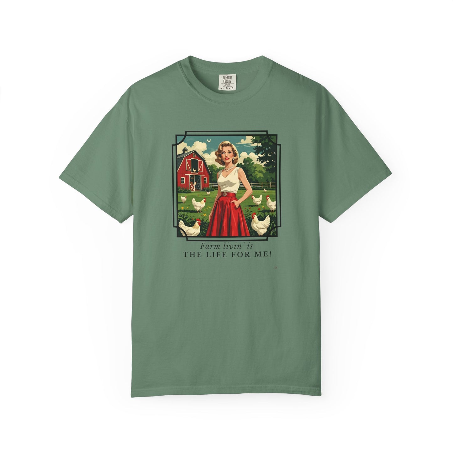 Farm Livin’ Is The Place For Me – Retro Glam Country Girl Graphic T-Shirt, Farm Girl Shirt, Country Lover Shirt