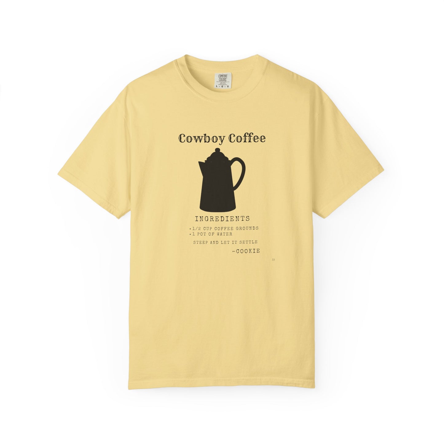 Cowboy Coffee – Black Metal Pot Recipe T-Shirt | Rustic Western Humor Tee