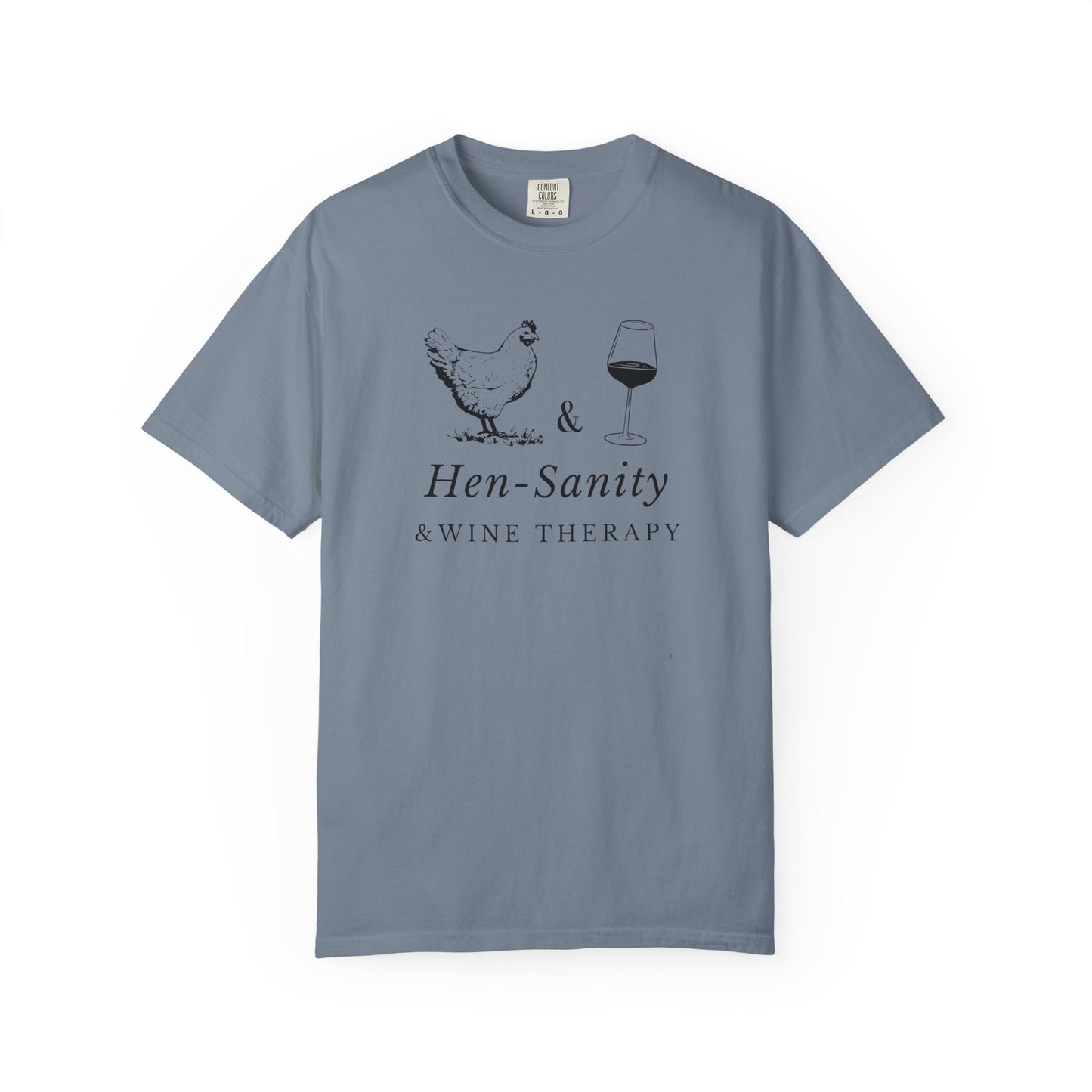 Hen-Sanity & Wine Therapy – Funny Chicken & Wine T-Shirt | Farmhouse Girls’ Night Tee