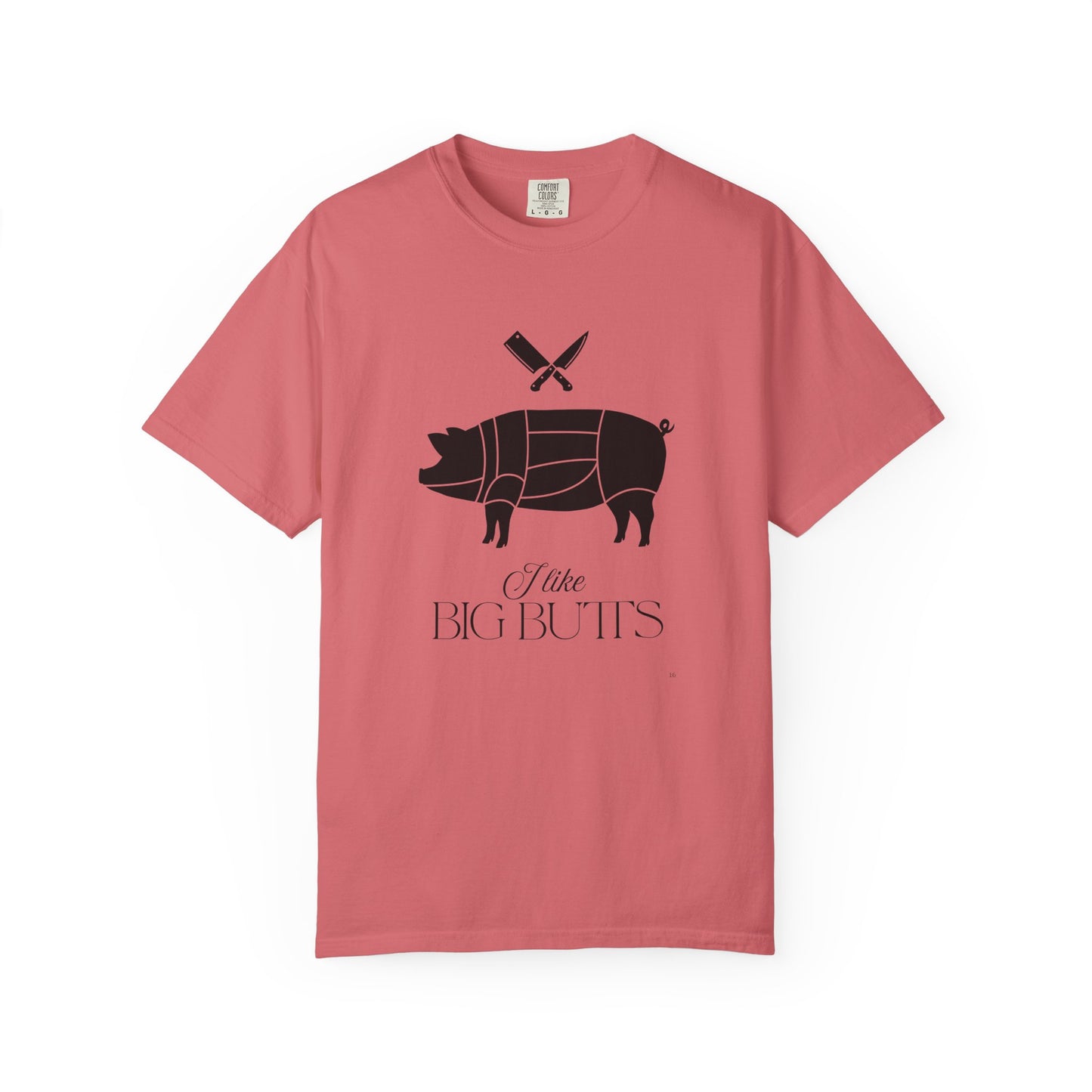 I Like Big Butts – Black Pig & Butcher Knives Funny BBQ T-Shirt | Farm & Grill Humor Tee