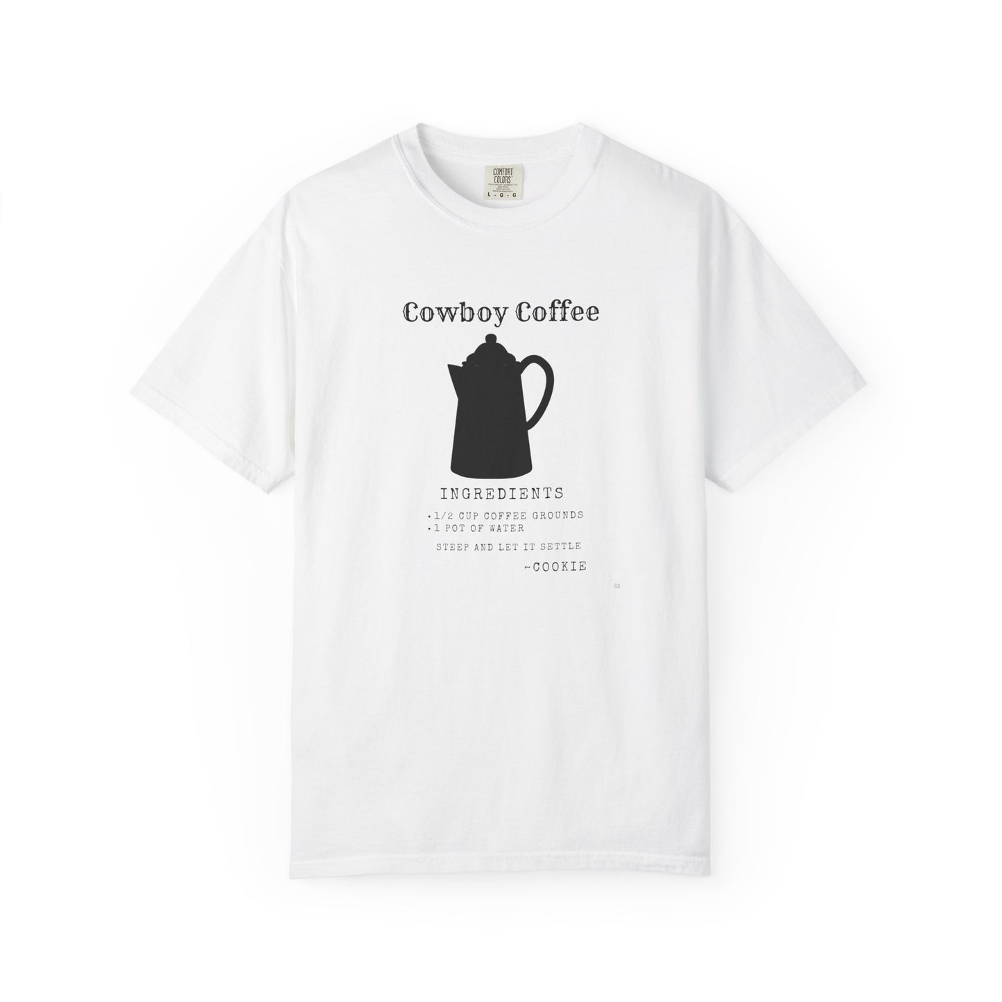 Cowboy Coffee – Black Metal Pot Recipe T-Shirt | Rustic Western Humor Tee