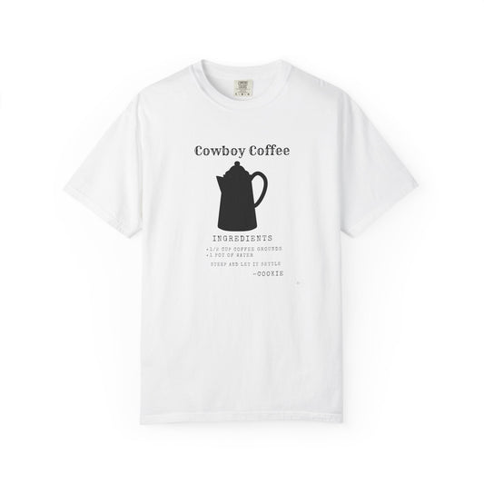 Cowboy Coffee – Black Metal Pot Recipe T-Shirt | Rustic Western Humor Tee