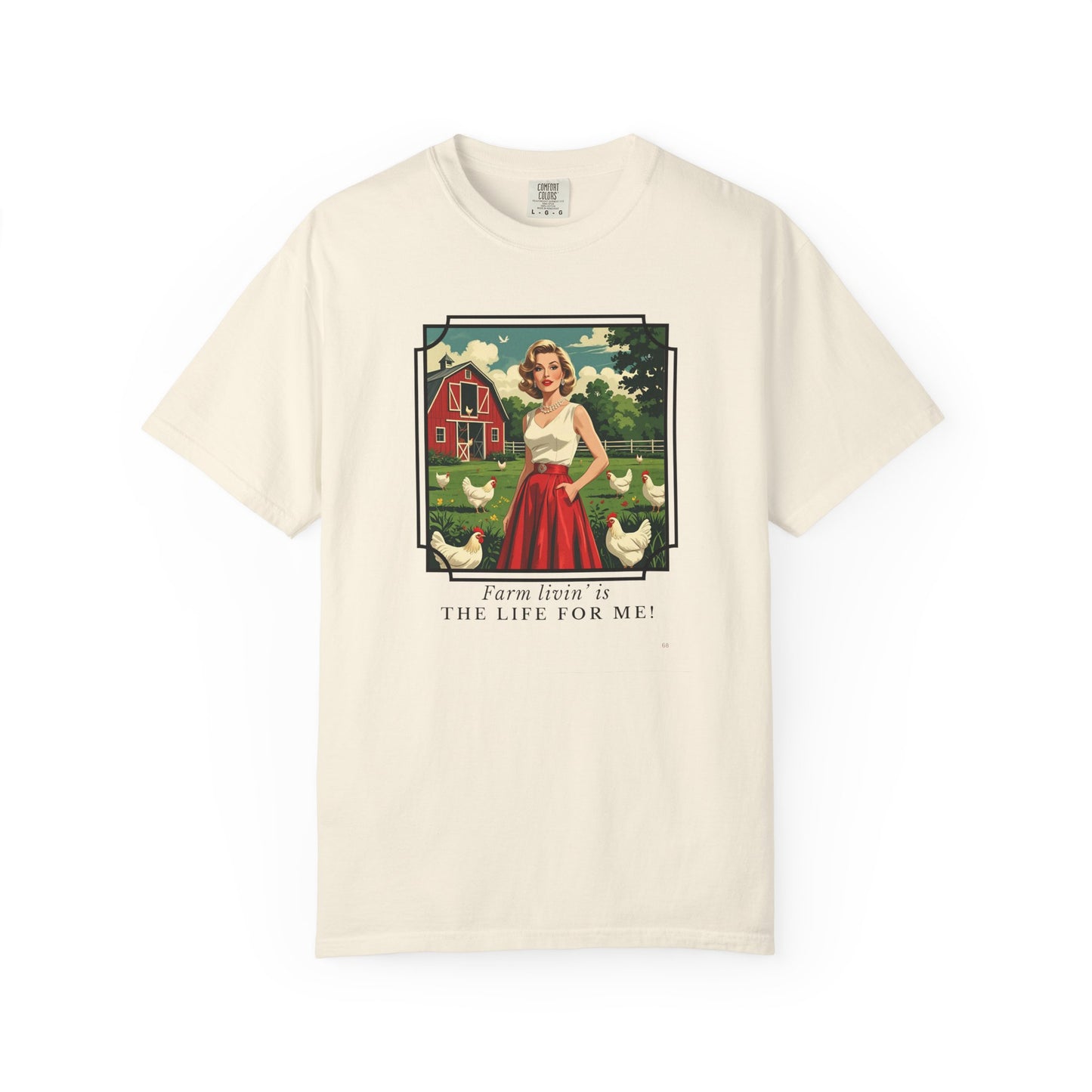 Farm Livin’ Is The Place For Me – Retro Glam Country Girl Graphic T-Shirt, Farm Girl Shirt, Country Lover Shirt