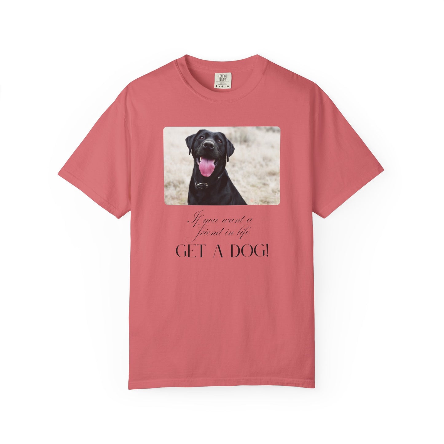 If You Want a Friend in Life Get a Dog – Happy Black Lab T-Shirt | Loyal Companion Graphic Tee