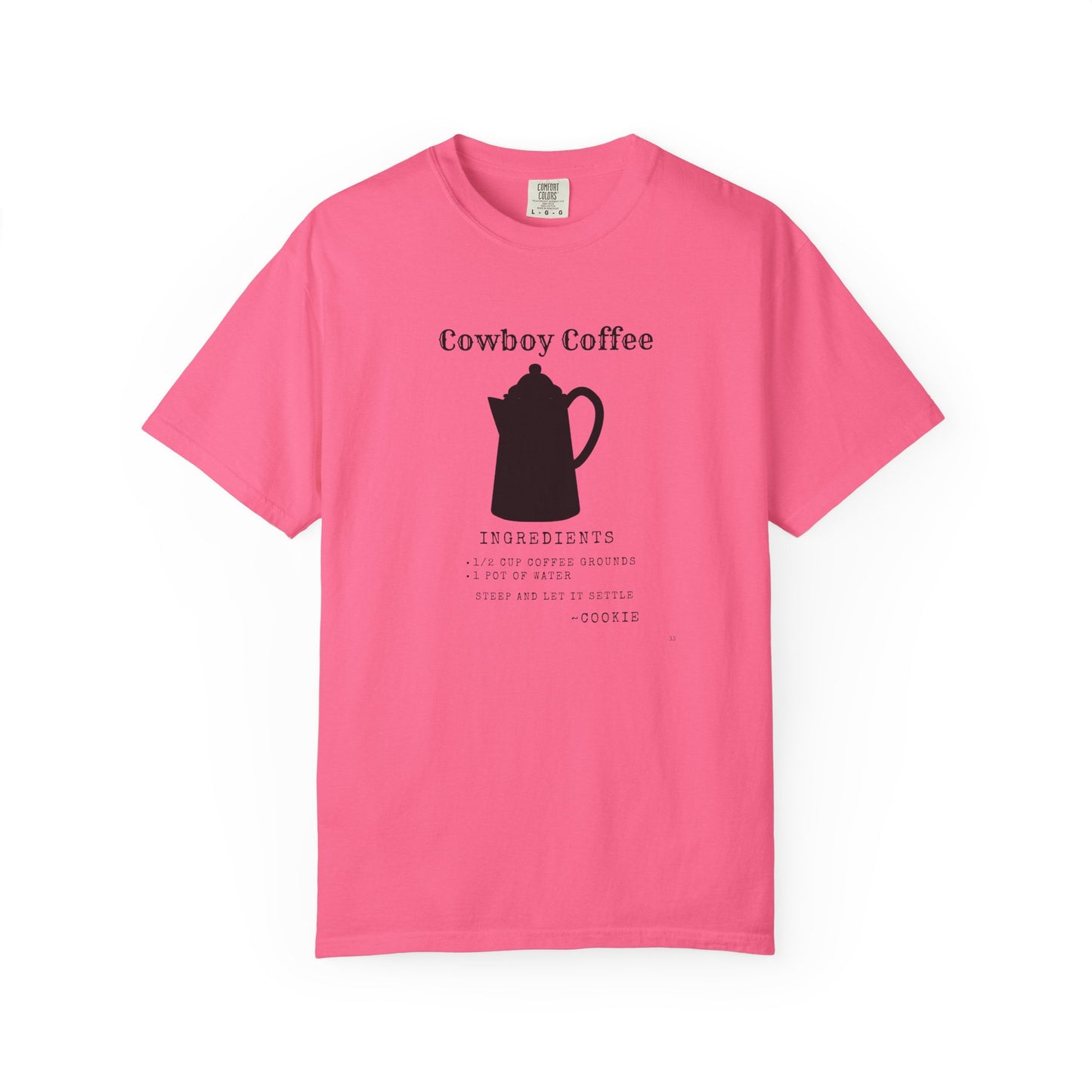 Cowboy Coffee – Black Metal Pot Recipe T-Shirt | Rustic Western Humor Tee