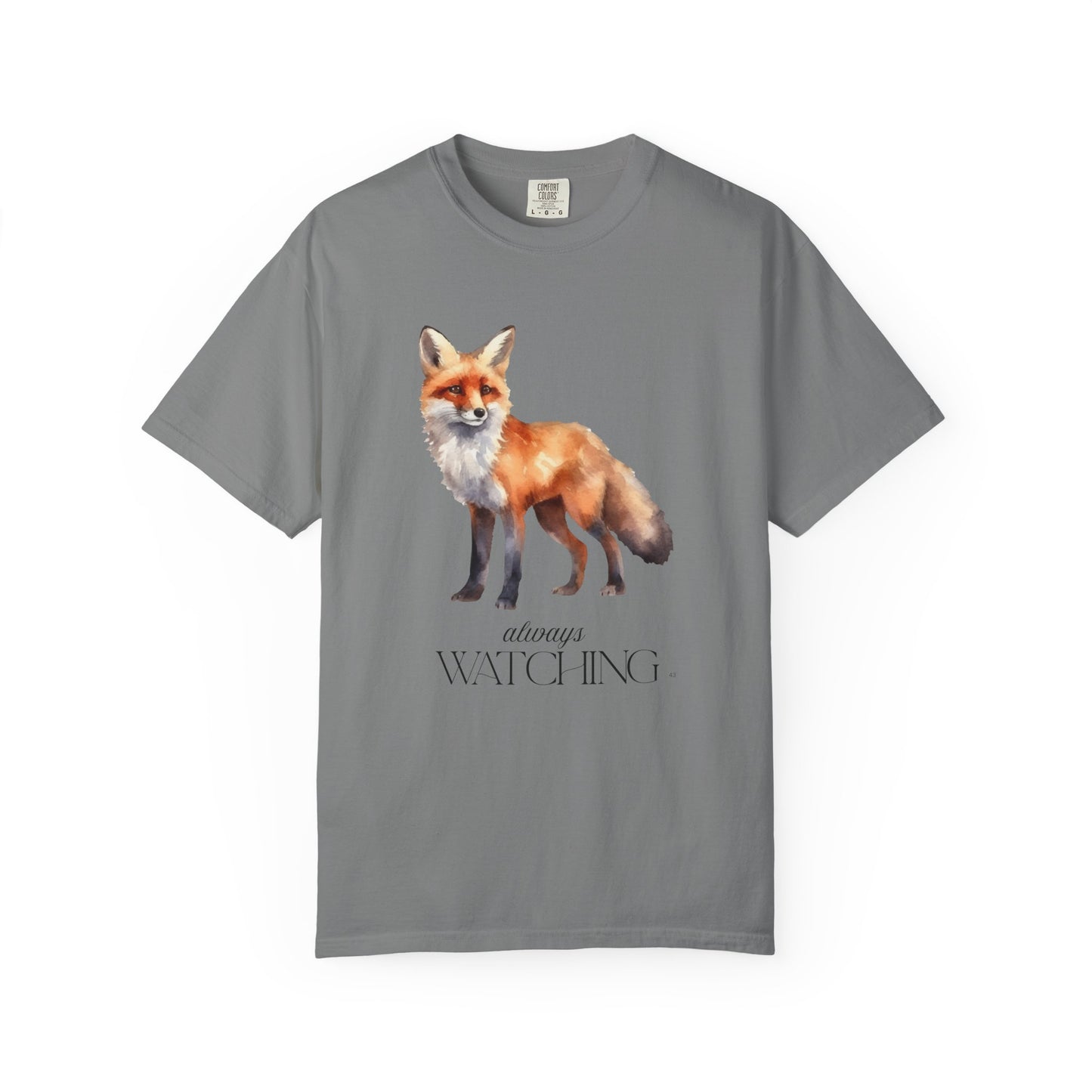 Red Fox Always Watching - Clever Fox Tee - Animal Lover Graphic Top, Fox Lover Shirt