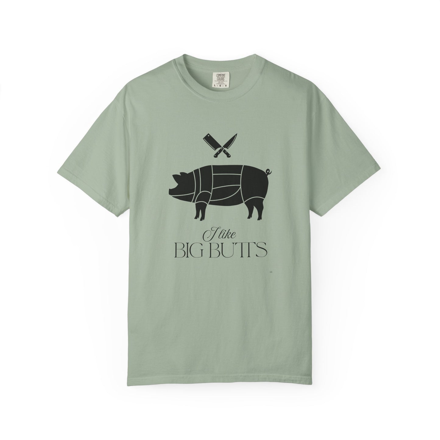 I Like Big Butts – Black Pig & Butcher Knives Funny BBQ T-Shirt | Farm & Grill Humor Tee