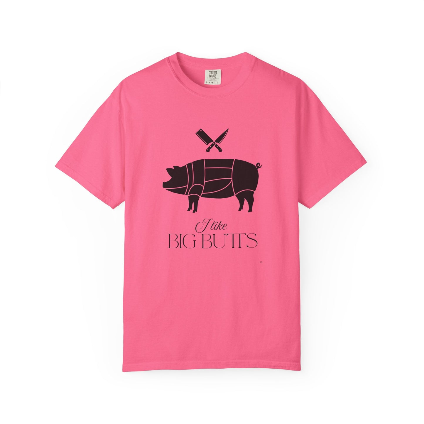 I Like Big Butts – Black Pig & Butcher Knives Funny BBQ T-Shirt | Farm & Grill Humor Tee