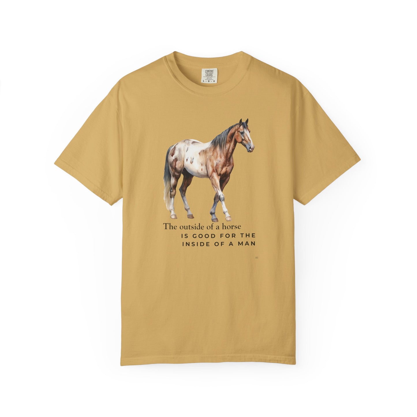 The Outside of a Horse Is Good for the Inside of a Man – Handsome Horse Graphic T-Shirt, Masculine Horse Tee, Horse Lover Shirt