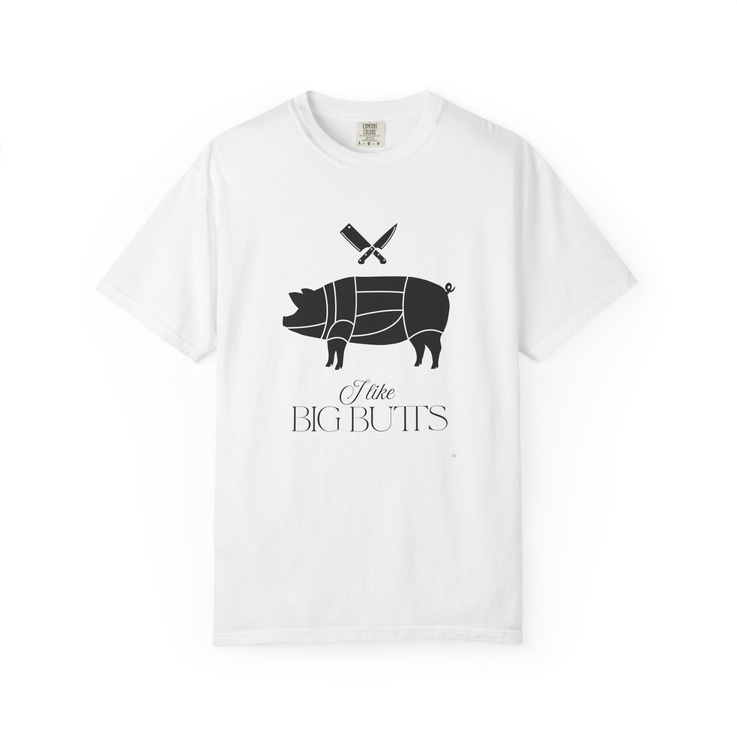 I Like Big Butts – Black Pig & Butcher Knives Funny BBQ T-Shirt | Farm & Grill Humor Tee