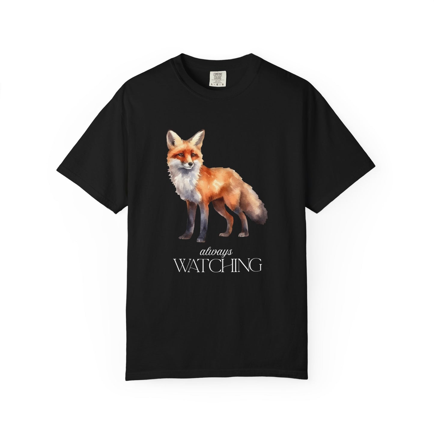 Red Fox Always Watching - Clever Fox Tee - Animal Lover Graphic Top, Fox Lover Shirt