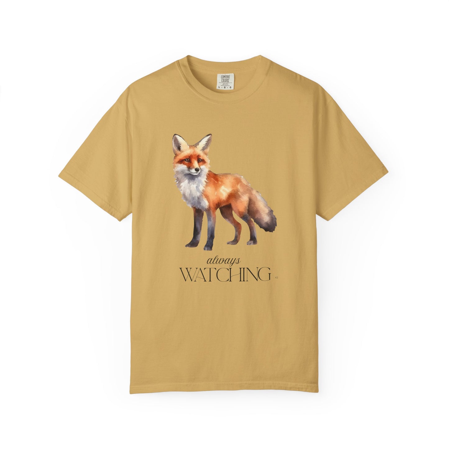 Red Fox Always Watching - Clever Fox Tee - Animal Lover Graphic Top, Fox Lover Shirt