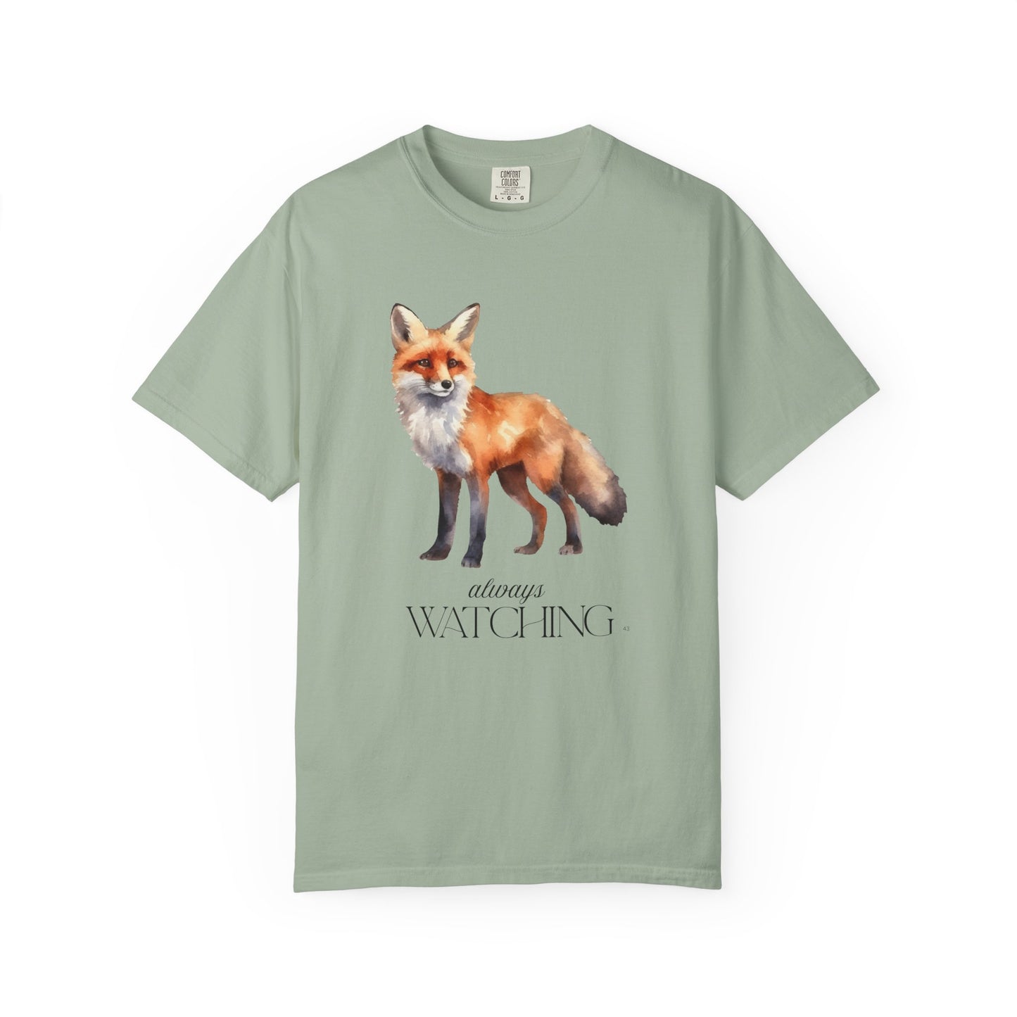 Red Fox Always Watching - Clever Fox Tee - Animal Lover Graphic Top, Fox Lover Shirt