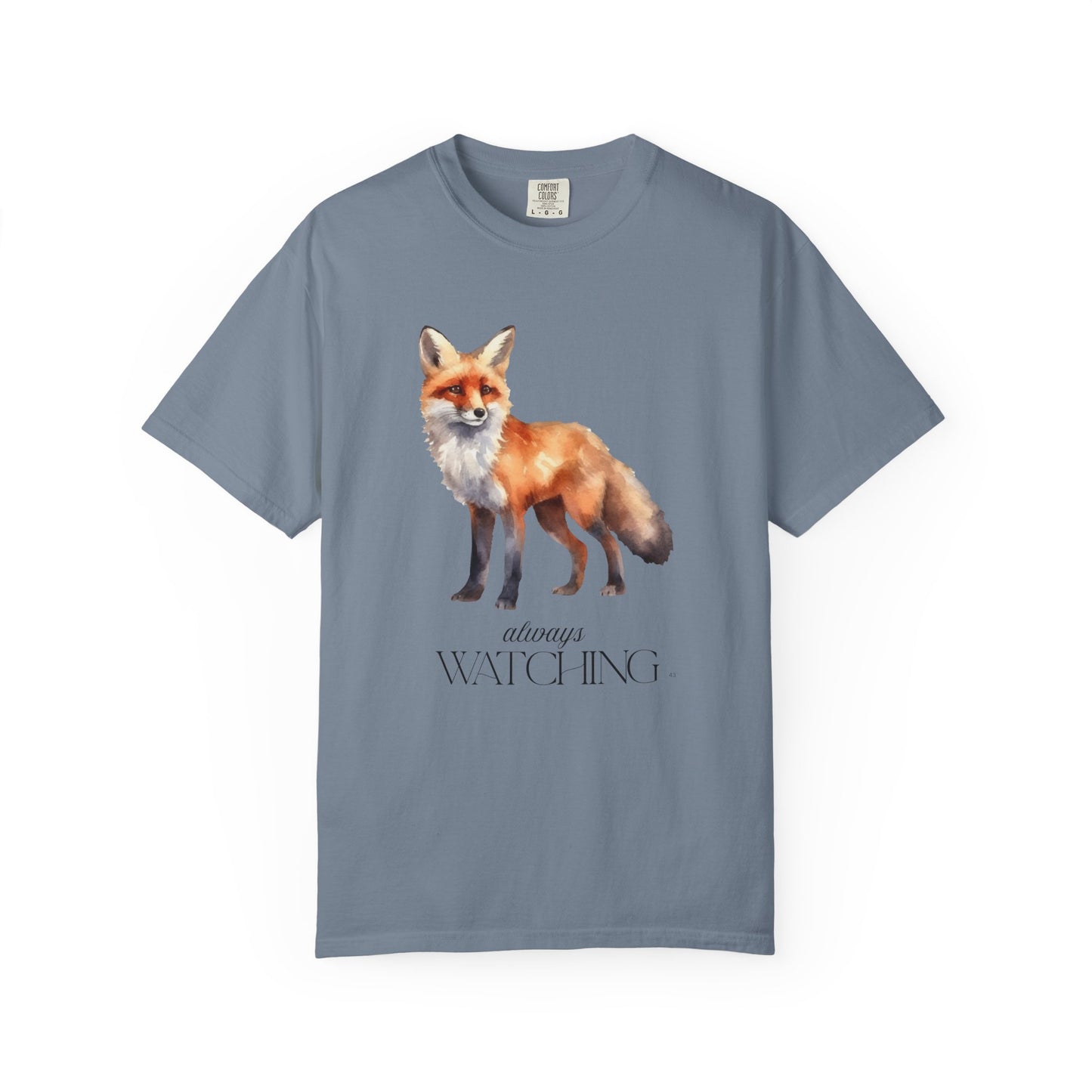 Red Fox Always Watching - Clever Fox Tee - Animal Lover Graphic Top, Fox Lover Shirt