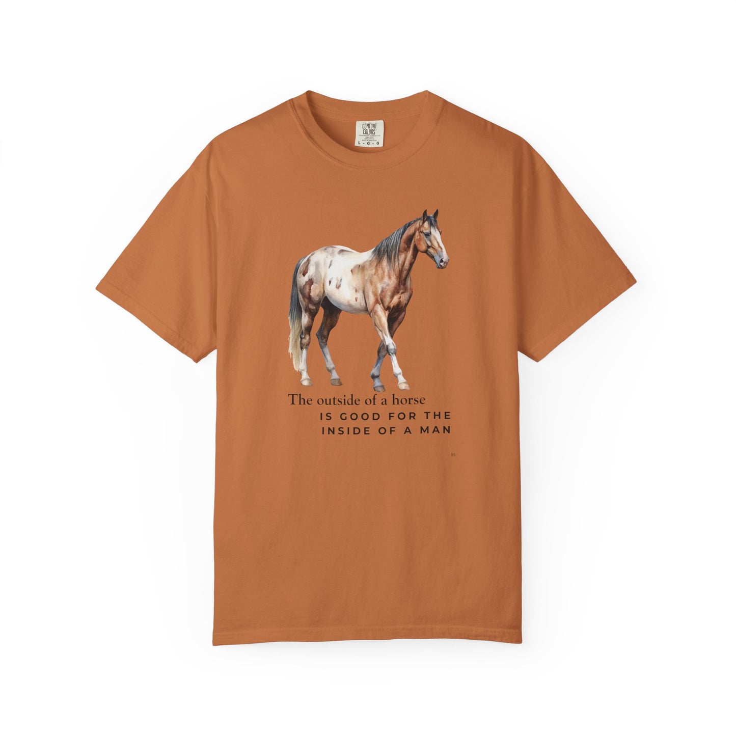 The Outside of a Horse Is Good for the Inside of a Man – Handsome Horse Graphic T-Shirt, Masculine Horse Tee, Horse Lover Shirt