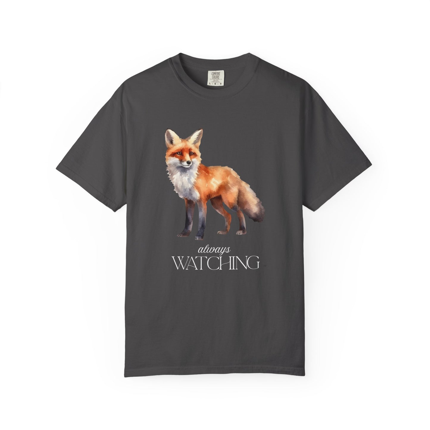 Red Fox Always Watching - Clever Fox Tee - Animal Lover Graphic Top, Fox Lover Shirt