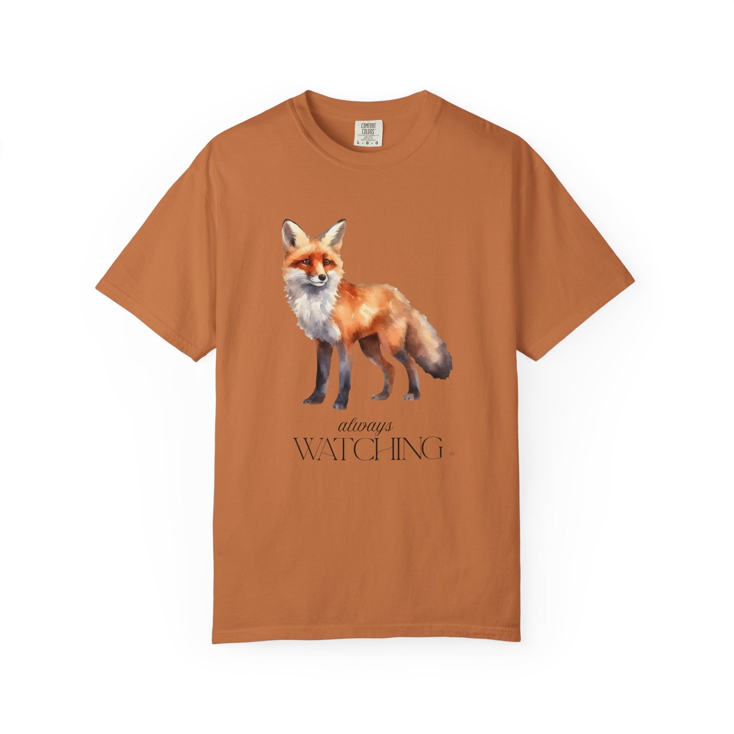 Red Fox Always Watching - Clever Fox Tee - Animal Lover Graphic Top, Fox Lover Shirt
